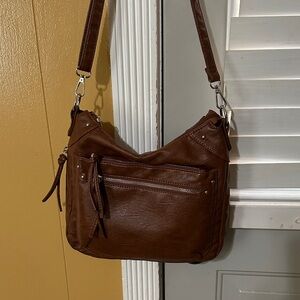 Women's Brown Leather Crossbody Shoulder Bag